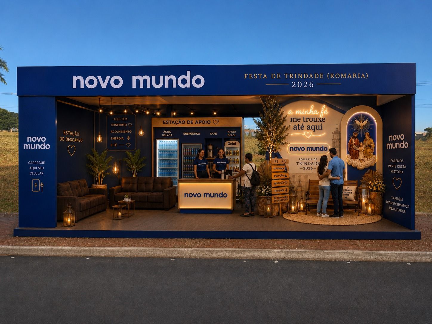 Romaria de Trindade 2026 terá espaço gratuito de descanso e acolhimento com apoio da Novo Mundo